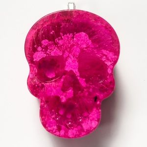 Magenta Skull Halloween Necklace/Keychain/Charm